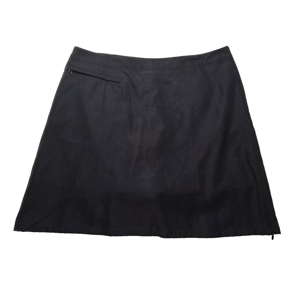 Patagonia Women’s Skort Size 12 Black Athletic Outdoor Zip Pocket Summer